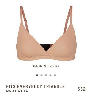 Skims Mesh triangle bralette in Ochre
